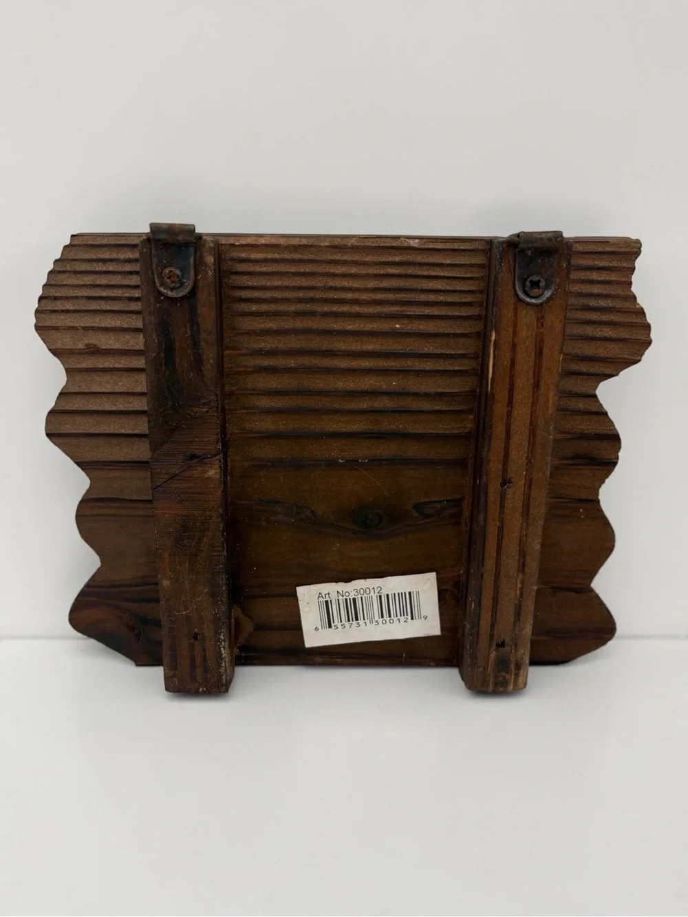 Vintage 1990s Rustic Wood Western Cowboy Boot Theme Key Rack w/ 4 hooks 6” Wide